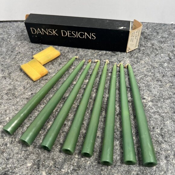 Dansk Other - Vintage Dansk Designs France Olive Green 8" Taper Candles Set Of 8 Style 1818